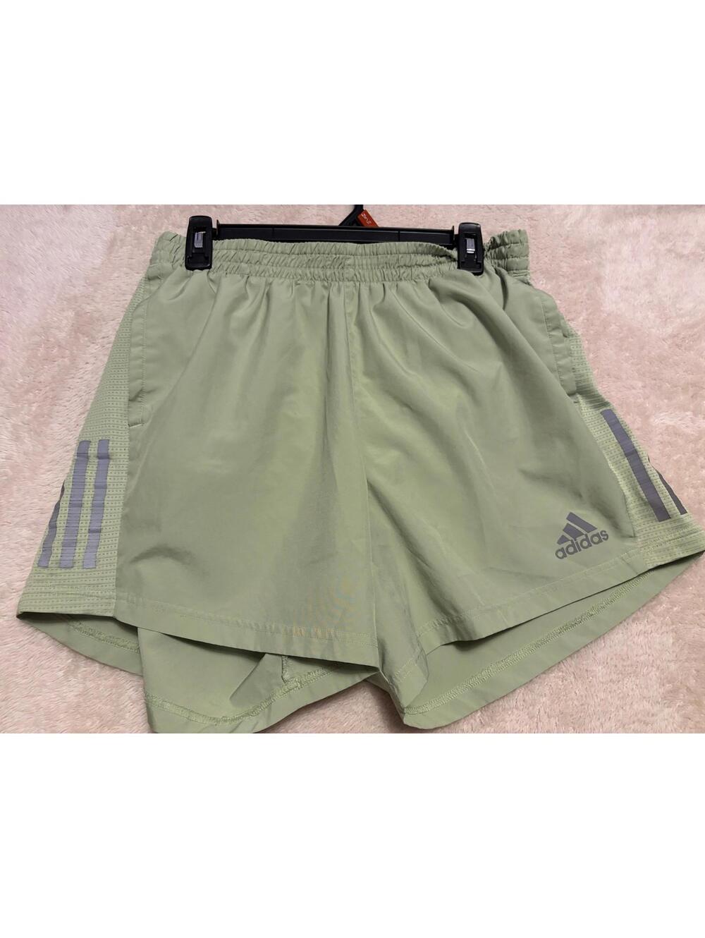 Adidas Running Shorts Women Light Green Athletic Performance Elastic Waist  M